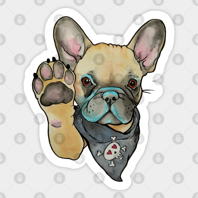 High Five French Bulldog Fawn Sticker by Noewi